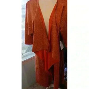 LULAROE SHIRLEY WOMENS SIZE MEDIUM LONG Orange CARDIGAN SWEATER‎ DUSTER